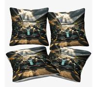 DAFUfbw Formulaa Racing Throw Pillow Cover 45x45cm, 4pcs, Soft Decorative Pit Stop Throw Pillowcases Cushion Case for Home Decor Living Room Bed Couch Car