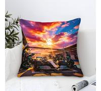 DAFUfbw Mercedesse Racing Throw Pillow Cover 45x45cm, Rectangle Pillow Cases Home Decorative Microfiber Pit Stop Cushion Cover for Bed Sofa