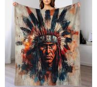 DAFUfbw Plush Fluffy Native American Blanket - Super Soft Flannel Mohicans Blankets 60x80inch(150x200cm) Fuzzy Throw Blanket for Bed, Cozy Sofa Throw, Warm Lightweight Throws