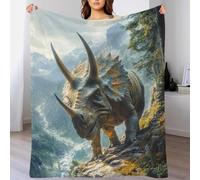 DAFUfbw Plush Sherpa Fleece Dinosaur Jurassic Blanket - Dual Sided, Reversible Triceratops Throw Blanket - Warm, Comfy, Ultra Soft Throw Blankets 40x50inch(100x130cm)