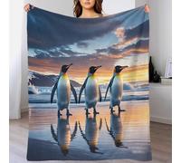 DAFUfbw Plush Sherpa Fleece Emperor Penguin Blanket - Dual Sided, Reversible Antarctic Animals Throw Blanket - Warm, Comfy, Ultra Soft Throw Blankets 50x60inch(127x152cm)