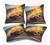 DAFUfbw Polyester Microfiber Formulaa Racing Cushion Covers 40x40cm, 4pcs, Racing Car Themed Soft Decorative Throw Pillow Cases for Sofa Bedroom Pillow Shell