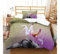 DAFUfbw Praying Mantis Bedding Set Sleeping Aid Duvet Cover Set Soft Microfiber Mantis Quilt Cover with Pillowcases Comforter Cover with Zipper Closure for Kids Teens Adults Single（135x200cm）