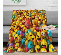 DAFUfbw Premium Sherpa Emoticon Throw Blanket 3D Smiley Face Design Super Soft Cozy Fleece Blankets 40x50inch(100x130cm), Thick Plush Fuzzy Fluffy Lightweight Warm Throw for Couch,Bed,Sofa,Chair