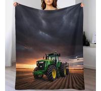 DAFUfbw Silk Touch Warm FT Tractor Fleece Blankets - 340 GSM Johndeer Throws for Sofa Fluffy Blanket 60x80inch(150x200cm) Bed Throw for Bedroom, Couch, Travel, Kids