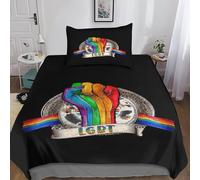 DAFUfbw Single(135x200cm) Come On LGBT Heros Quilt Cover Set with Hidden Zipper, Pride Month Duvet Cover Set with Pillowcases Soft Microfiber Luxury Pride Month Bedding Set