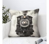 DAFUfbw Steam Train Cushion Covers 45x45cm, Choochoo Throw Double Printed Pillow Case Steam Train Accent Pillow Covers