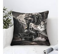 DAFUfbw Steam Train Pillow Covers 50x50cm, Choochoo Throw Pillow Covers Microfiber Pillowcase Cushion Case for Sofa Couch Home Decor