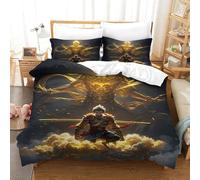 DAFUfbw SunWukong Luxe Bedding Set Hidden Zipper Monkey King Duvet Cover Set with Pillowcases Quilt Cover SetSoft Microfiber Comforter Cover Various Sizes for Kids Adults Double（200x200cm）