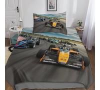 DAFUfbw Super Racing Car Luxe Quilt Cover Set Hidden Zipper Duvet Cover Set with Pillowcases Formulaone Bedding Set Soft Microfiber Comforter Cover Kids & Adults Single（135x200cm）
