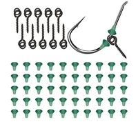 dafuhao 50 Pcs Hook Stops Rubber Shank Beads with 10 Pcs Fishing Bait Screws, Hook Stops Carp for Fishing