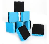 Dafuhao 8 Pack Square Non-Magnetic Whiteboard Dry Eraser, Blue Foam & Black Felt, 5 x 5cm, Office & School