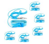 dafuhao Anti-Static Wrist Strap, 6 Pcs ESD Adjustable Anti-Static Wristband with Alligator Clip for Sensitive Electronic Devices PC Telephones Against Electrostatic Discharge
