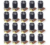 Dafurui 20Pack B10k Rotary Potentiometer 10k Ohm Linear Potentiometer Kit 3 Terminals 20mm Shaft with Nuts, Washers and Aluminum Alloy knobs