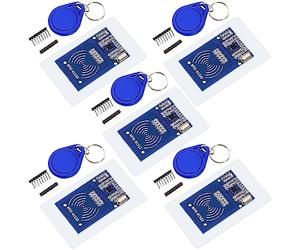 DaFuRui 5Pack RC522 RFID RF IC Card Sensor Module with S50 White Card and Key Ring Compatible for Arduino
