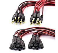DaFuRui DC Pigtail，18 Pairs 12V 2A DC Male Female Power Pigtail Cable Connector Wire 2.1x5.5mm DC Power Connectors for CCTV Security Camera and 12V Power Supply Adapter