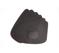 DAG STYLE Set of 6 American Teardrop Shape Placemats + 6 Coasters, Jute Light Cocoa Line, 30 x 40 cm, Anti-Bacterial PVC Jute Effect, Stain Resistant, Made in Italy