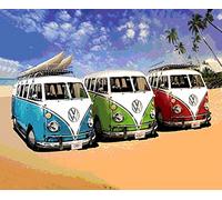 DagaCanvas VW CAMPER VAN canvas art print picture 12 inch x 16 inch framed and ready to hang