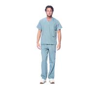 Dagacci Scrubs Medical Uniform Men Scrubs Set Medical Scrubs Top and Pants - Green - Large