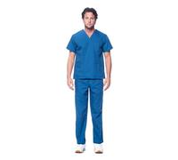 Dagacci Scrubs Medical Uniform Mens Scrub Set Medical Scrubs Top and Pants, Caribbean, Large