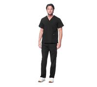 Dagacci Scrubs Men's Scrub Set, Black, M