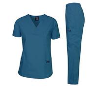 Dagacci Scrubs Scrub Set for Women and Men, Caribbean., 2X Grande