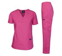 Dagacci Scrubs Scrub Set for Women and Men, Hot Pink, XXL