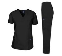 Dagacci Unisex Scrubs Set, Black, XL