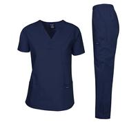 Dagacci Unisex Scrubs Set, Navy, S