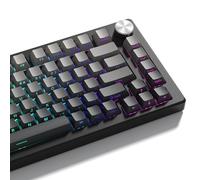 dagaladoo Black keycap Set 136 Key Double Shot PBT keycaps 75% 100% Shine Through Custom keycap Cherry Profile,Side Printed Keyboard keycaps Compatible with US Layout Mechanical Keyboard