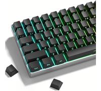 dagaladoo Black keycap Set,Shine Through keycaps 60 75 Percent, Japanese Style PBT Key caps,Double Shot Custom keycaps,Cherry Profile Keyboard caps for Mechanical Keyboards(only keycap)