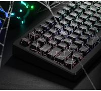 dagaladoo Black Spider Web keycaps Line Backlit Shine Through Keycaps Set Side Printed Key caps Cherry Profile Custom Keyboard Key caps for 100% 75% 65% 60% TKL US Layout Mechanical Keyboard
