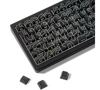 dagaladoo Black Topographic keycaps Line Backlit keycaps Shine Through Keyboard Keys Side Printed Key caps Cherry Profile keycap Set for 61/64/66/68/71/75/84/87 Mechanical Keyboards