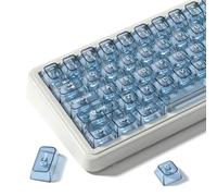 dagaladoo Clear keycaps Set,Translucent Keyboard keycaps,Jelly Key caps | Shine Through keycap Glossy,Transparent MDA Profile Custom keycaps for Mx Switches Mechanical Keyboard,Slate Blue