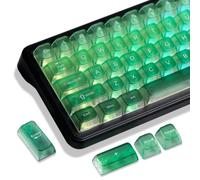 dagaladoo Clear keycaps Set,Translucent Keyboard keycaps,Jelly Key caps | Shine Through keycap,MDA Profile Custom keycaps for Mx Switches Mechanical Keyboard(Gradient Green,115-keys)