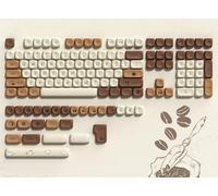 dagaladoo Cute Brown PBT Keycap Set,Coffee cat MOA Profile Keycaps 60 75 100 Percent,Dye-Sub 134-key Custom Keyboard Keycap for 100% 75% 65% 60% TKL US Layout Mechanical Keyboard