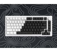 dagaladoo Double Shot PBT keycap Set,White and Black Topographic Keyboard keycaps 60 75 100 Percent,Shine Through Custom keycap Lines Backlit,Cherry Profile Key caps for US Layout Mechanical Keyboard