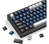 dagaladoo Double Shot PBT keycaps Set, Cherry Profile Keyboard Keycaps | 138-keys retro key caps full size,Custom keycaps for 60% 65% 75% 100% Cherry-MX switch Mechanical Keyboard（White/Black/Blue)