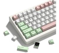dagaladoo Double Shot PBT keycaps Set, Cherry Profile Keyboard Keycaps | Pastel key caps,Custom keycaps for 60% 65% 75% 100% MX switch Mechanical Keyboard（White/Green/Pink)
