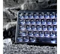 dagaladoo ICE Clear keycaps,Translucent keycaps Jelly,Shine Throug Key caps | Transparent keyboard keycaps Glossy,ASA Profile custom Keycaps for Mx Switches Mechanical Keyboard(Black,126key)