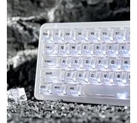 dagaladoo ICE Clear keycaps,Translucent keycaps Jelly,Shine Throug Key caps | Transparent keyboard keycaps Glossy,ASA Profile custom Keycaps for Mx Switches Mechanical Keyboard(White,126key)