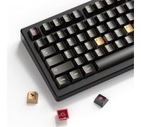 dagaladoo Keyboard keycaps Set, Double Shot PBT keycaps,Cherry Profile Custom Key caps 60 65 75 Percent for Cherry-mx 61/66/68/75/87 Retro Mechanical Keyboard,Black Poker Metal Coating