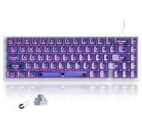 dagaladoo M68 HE V2 60% Wired Gaming Magnetic Keyboard with Adjustable Actuation,Hall Effect Gaming Keyboard Rapid Trigger,RGB HotSwap Custom Mechanical Keyboard,Purple Jelly keycaps trasparent