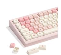 dagaladoo Pink Cute PBT Keycaps, MOA Profile Key caps 65 75 100 Percent, Dye-Sublimation, Custom 133 Keys Set for 100%, 75%, 65%, 60% Mechanical Keyboard（Cherry Blossom）