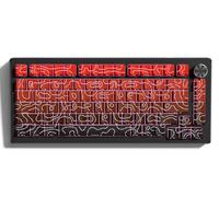 dagaladoo Red Black Topographic keycaps Line Backlit keycaps Shine Through Keyboard Keys Side Printed Key caps Cherry Profile keycap Set for 61/64/66/68/71/75/84/87 Mechanical Keyboards