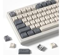 dagaladoo Retro Double Shot PBT keycaps 127 Keys dye sumlimation Shine Through keycaps Set Cherry Profile Custom Keyboard Key caps for 60/65/75/TKL/96/100% US Layout Mechanical Keyboard(Grey/Beige)
