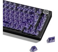 dagaladoo Shine Through keycaps Set,PC Clear keycaps Purple | Side Print keyboard keycaps,MDA Profile custom Key caps for Mechanical Keyboards 60% 65% 75% 100% TKL Layout