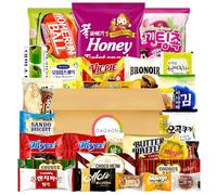 Dagaon Favorite Korean Snack Box 30 Count - Appetizing Gift and Care Package for any occasions and everyone. Variety of Korean Treats Including Top Picked Chips, Biscuits, Cookies, Pies, Candies.