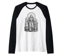 Dagda Celtic Father God Sacred Cauldron Line Art Raglan Baseball Tee