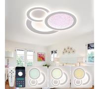Dagea LED Dimmable Ceiling Light, 88W 6400lm Modern Dimming Ceiling Lamp with Remote Control, Creative Round Ceiling Lights for Living Room Bedroom Kitchen Hallway Lighting Fixture, Color